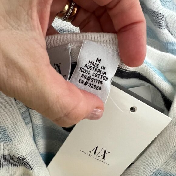 A/X Armani Exchange stripped cotton sweater size M - Picture 3 of 3